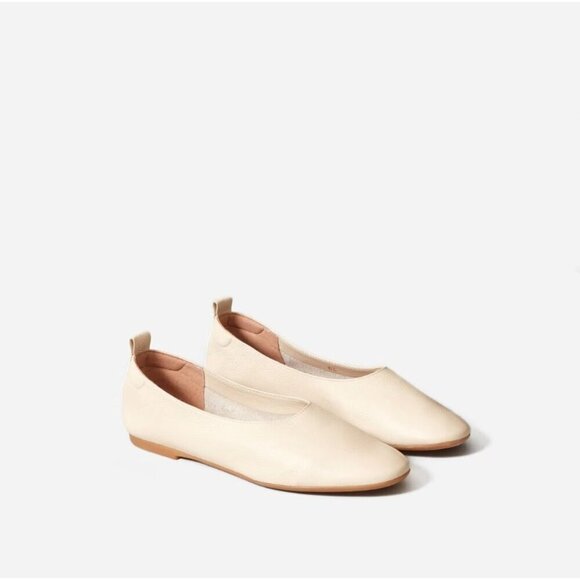 Everlane Cream Leather Flats - Picture 5 of 15